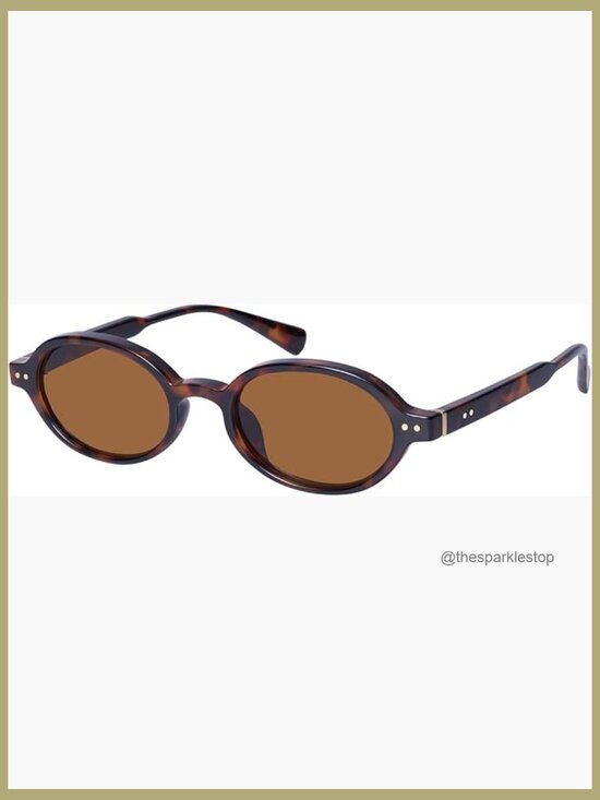 Retro Oval Sunglasses Small Trendy UV400 Protection Plastic Frames main image 7